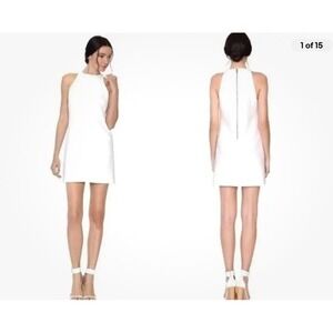 Alice + Olivia Mini‎ Dress Employed White Lizbeth Sleeveless Wedding Bridal 0